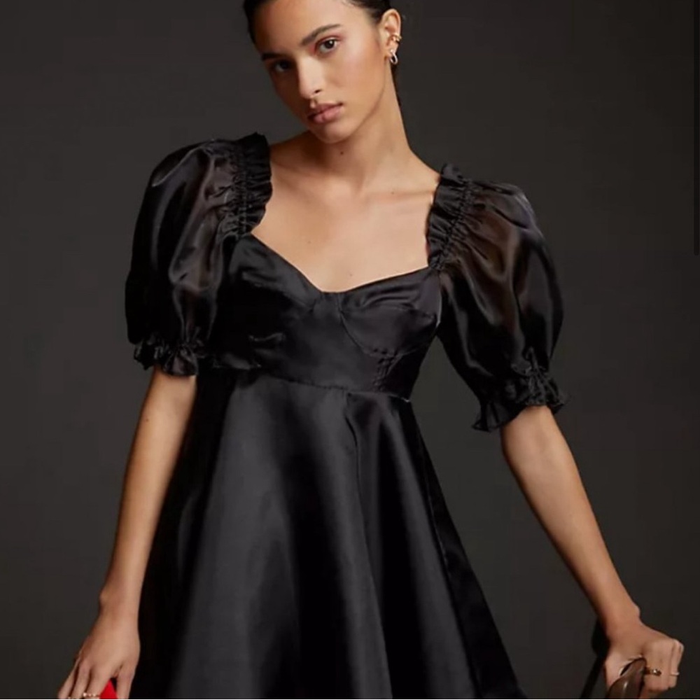 NWT Selkie Puff Sleeved Mini Dress - Black, for Anthropology